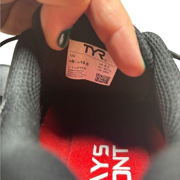 TYR L-1 Lifting Training Red Black Weight Lifter Shoes Size M9 W10.5 main image 7
